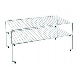 Set of 2 Sky stackable shelves, dimensions cm.47x23x26, satin metallic silver color