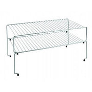 Set of 2 Sky stackable shelves, dimensions cm.47x23x26, satin metallic silver color