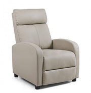 Desirè reclining armchair in dove gray imitation leather