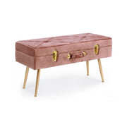 Velvet bench with container Polina Antique Pink 80x34x h42 cm