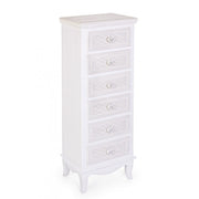 Classic chest of drawers in white wood 6 drawers Charlene