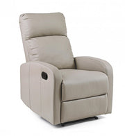 Iris faux leather manual reclining armchair in dove gray