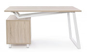 White wooden desk with Armande chest of drawers cm 140 x60 x 76 h