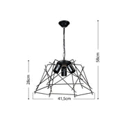 Tena MDL3854 pendant lamp in asymmetric black metal