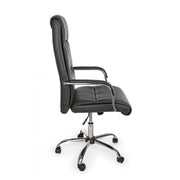 Office armchair with Queensland armrests in dark gray eco-leather
