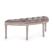 Tilde dove gray velvet bench in classic style