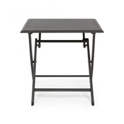 Folding outdoor table in anthracite aluminum ELIN 70x70x h71 cm