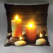 Brown led candle fabric draft excluder cm20x90