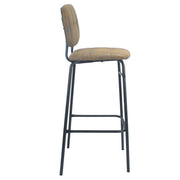 Tortora Faux Leather Ross Stool with Black Legs - 106 cm x 43 cm x 45 cm
