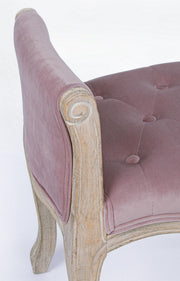 Classic single bench wood velvet Diva 71 x 48 x 60 cm