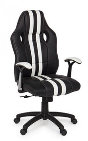 Office armchair with white leatherette Spider armrests