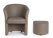 Leatherette armchair with removable pouf Tortora RITA 64,5x 59,5x h78 cm