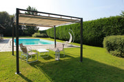 Maine gazebo with 3x3 cm steel pergola with side curtains