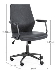 Jamie black eco-leather office armchair 67 x 58 x 93 cm