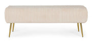 Selena Crema 2-seater bench in velvet cm 129