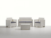 4 Seater Resin Living Room Nebraska White