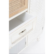 Sideboard with three doors and two drawers in white wood CLOTILDE 87x36x h80 cm