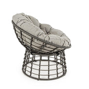 Outdoor armchair in gray natural fiber with MOLLY cushion diameter 69x92x h78 cm