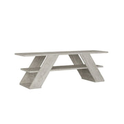 Open TV stand 2 shelves vintage white 120x33,5x40 h cm