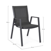 Anthracite Pelagius chair with armrests