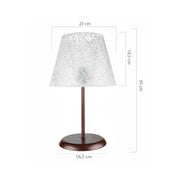 Elva MNG3065 table lamp in metal and embroidery fabric lampshade