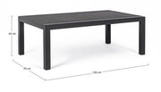 Kledi coffee table in anthracite aluminum 120x70x43h cm
