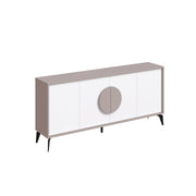 Light Mocha Sideboard 180x35.6x82 cm with White Doors