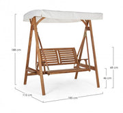 2-seater rocking chair 185x112x188h cm