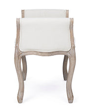 Classic single bench in wood and natural fabric Diva