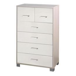 Settimino alto da camera sei cassetti Olmo Bianco 70x41x h112 cm