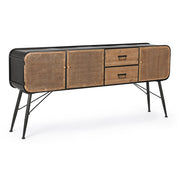 Sideboard with 3 doors and 2 drawers in vintage style metal