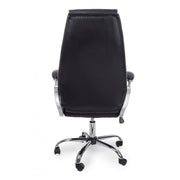 Directional office armchair in Camberra black eco-leather with armrests