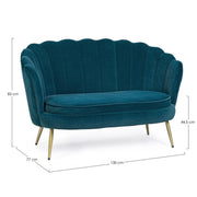 2 seater sofa with blue velvet effect Giliola