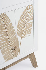 Folium cabinet 1 door 1 drawer in natural wood 45x30x70h cm