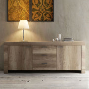 Sideboard 2 doors 3 drawers oak finish L.210 D.43 H.86 cm