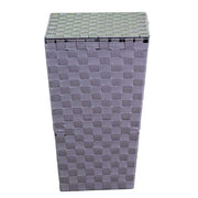 Square lined gray polyester basket cm33x33h53