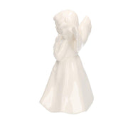 White ceramic angel with lyre 12x10h20.5 cm