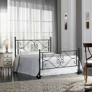 One and a half iron bed with black Florence footboard