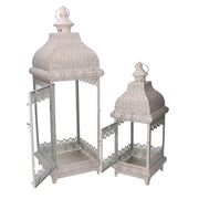 Metal lantern 1-2 cream and gold cm20,5x20,5h60