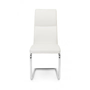 Design chair in white eco-leather THELMA 44x58x h104 cm