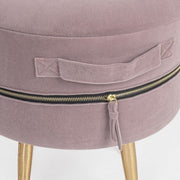 Set of two pink poufs with opening
