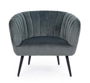 Avril gray metal and velvet armchair