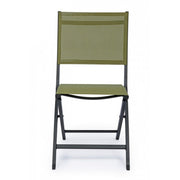 Outdoor chair in aluminum Anthracite Green ELIN 47x57x h88 cm
