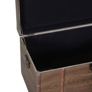 4 trunks in brown eco-leather wood