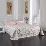 Iron double bed with white ALICE footboard 166x208x h128 cm