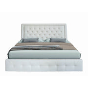 Buttonsquare White Quilted Headboard Double Storage Bed