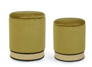 Set of 2 Milena green velvet container poufs
