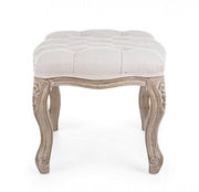 2x Natural footstool in classic style fabric