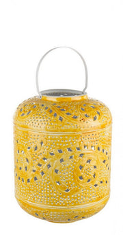 Eleonore lantern in yellow iron