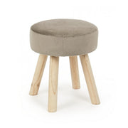 Adeline stool in dove gray velvet effect wood